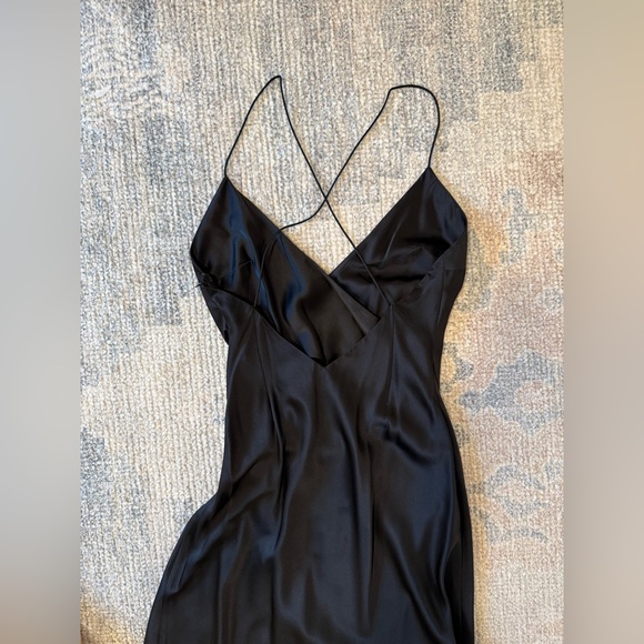 SER.O.YA Emma Silk Dress in Black - size Small - Picture 3 of 6